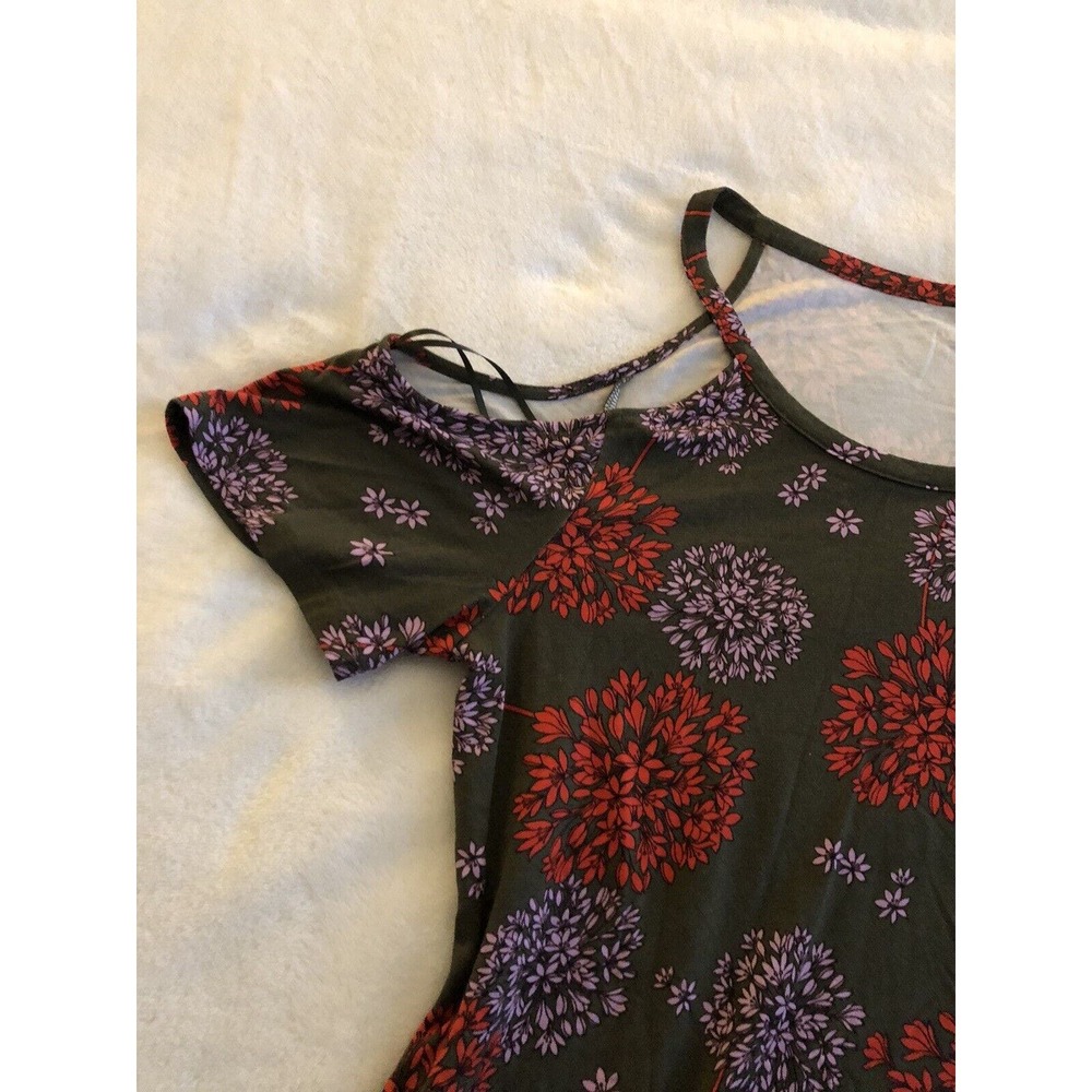NWT ANA Womens Medium Short Sleeve Shirt Top Scoop Neck Floral Off Shoulder - Picture 2 of 12